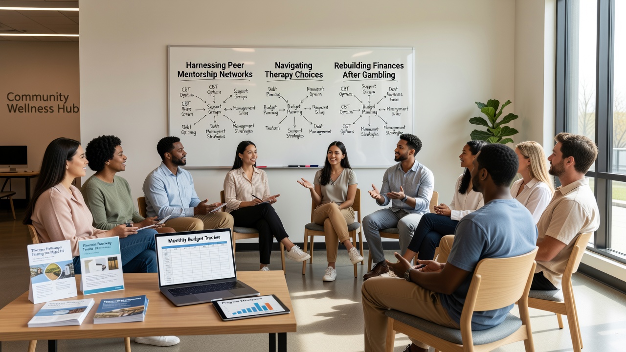 Person bei einer finanziellen Planungssitzung mit Mentor, die Budget-Tabellen und Dokumente durchgehen